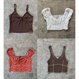 4 pcs Bundle Women Crop Tops Clothing Lot Size Small Tanks Hollister